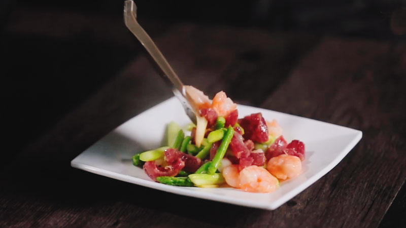 三鲜芦笋做法步骤：9