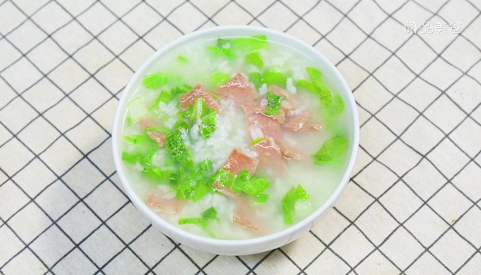 培根青菜粥做法步骤：6