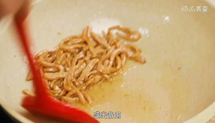 肉丝炒芥蓝做法步骤：7