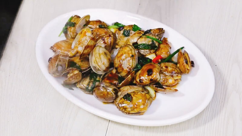 紫苏炒花蛤