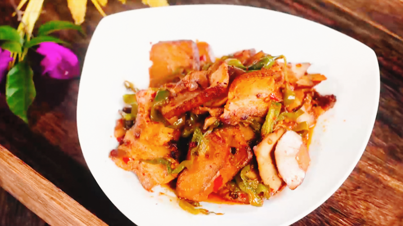 水阳干子炒肉做法步骤：9