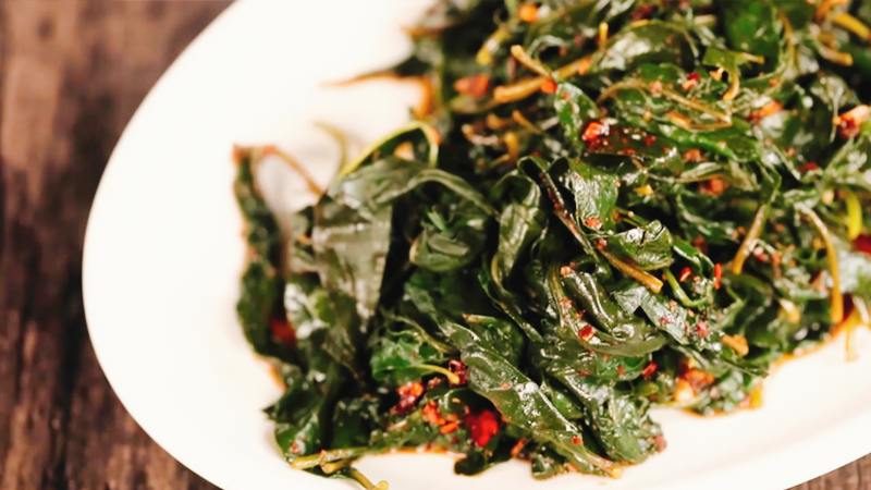 凉拌枸杞叶做法步骤：4