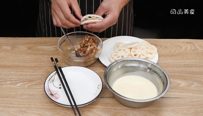 炸藕盒做法步骤：7